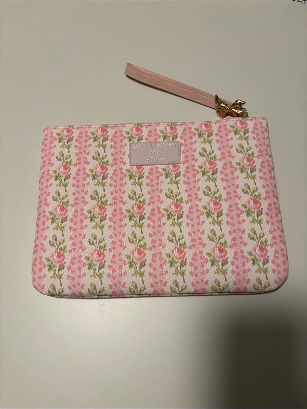 LoveShackFancy x Target Yoobi blooming heirloom zip pouch with wristlet strap